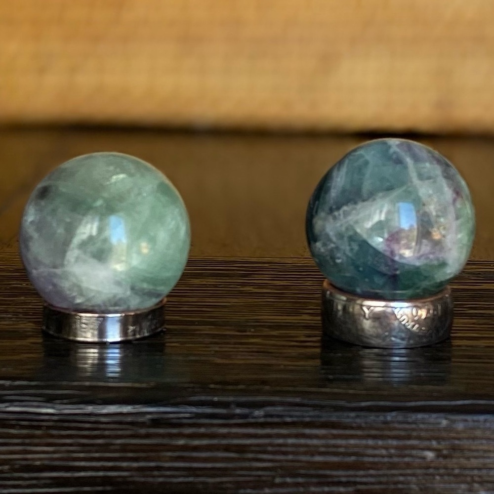 Rainbow Fluorite Sphere - One 32mm Crystal Ball - Picture 7 of 11